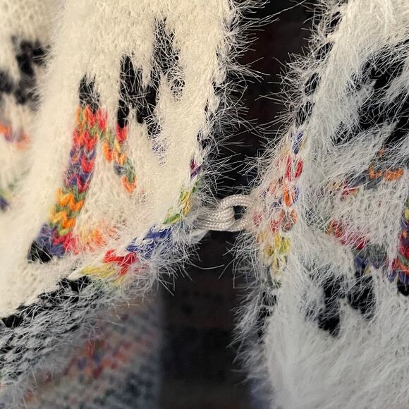 Kamana NEW Southwest Frost Open Cardigan Womens Large Fuzzy Soft Aztec Sweater - Picture 5 of 9